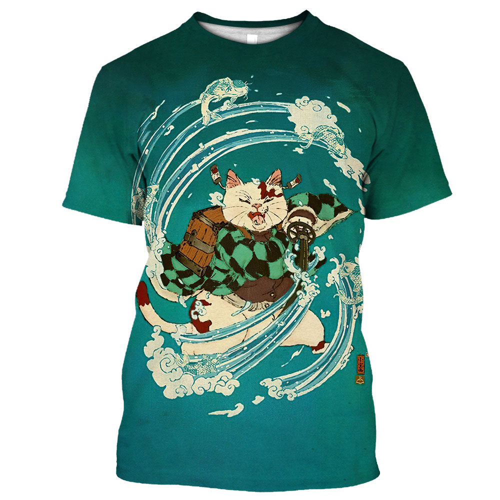 Samurai Dog Cat and More Japanese Irezumi Style T-Shirts