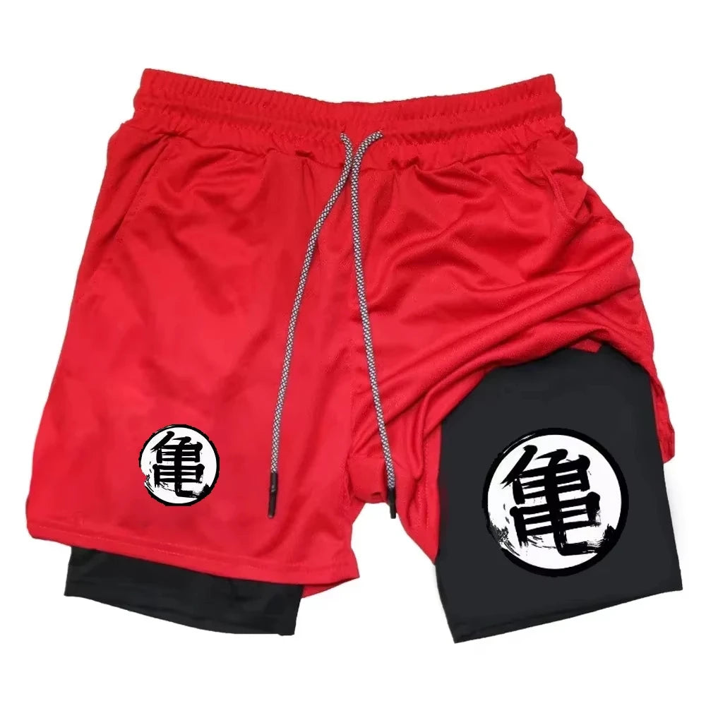 Dragon Power Series Anime 2-in-1 Quick Dry Men's Training Shorts