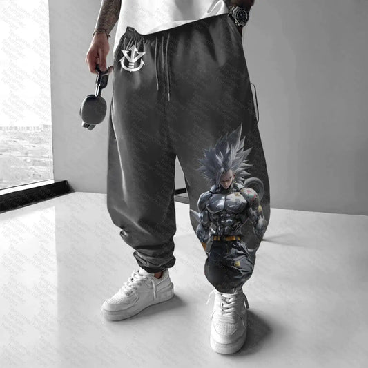 DRAGON SUPER Metal Cooler Grey Jogger Pants Loose Fit Casual Sweatpants