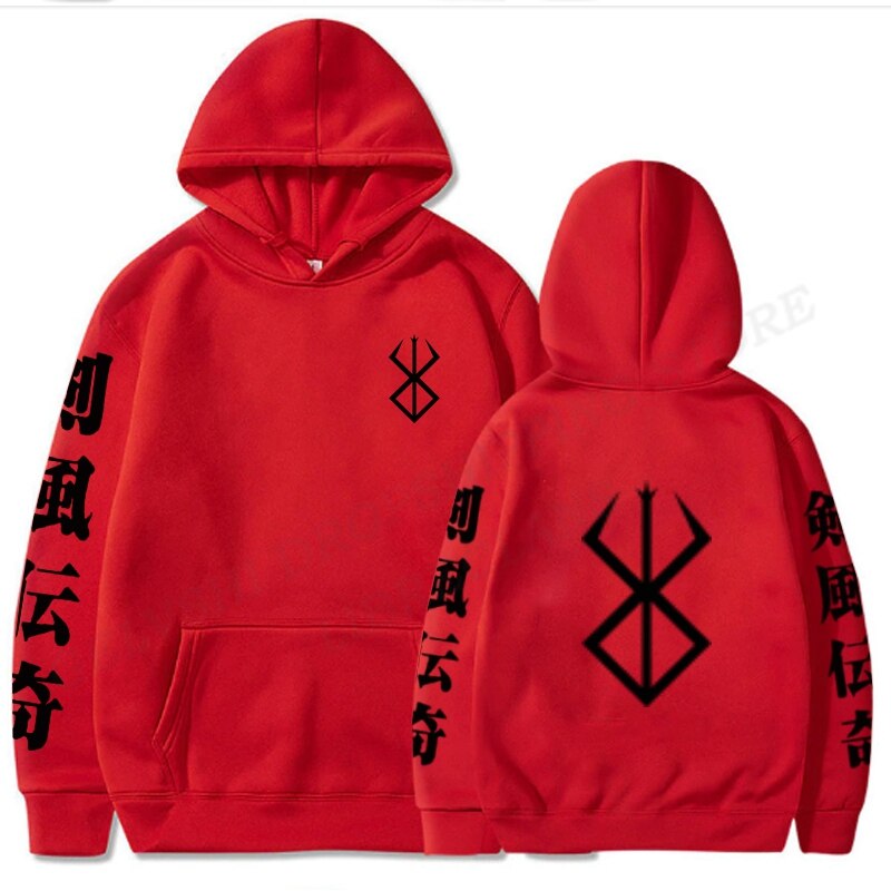 Berserk Logo Hoodie Men Fashion Coat Japanese Anime Hoodies Kids Hip Hop Hoodie Women Sweatshirt Coat Boy Pullover Mens Clothing