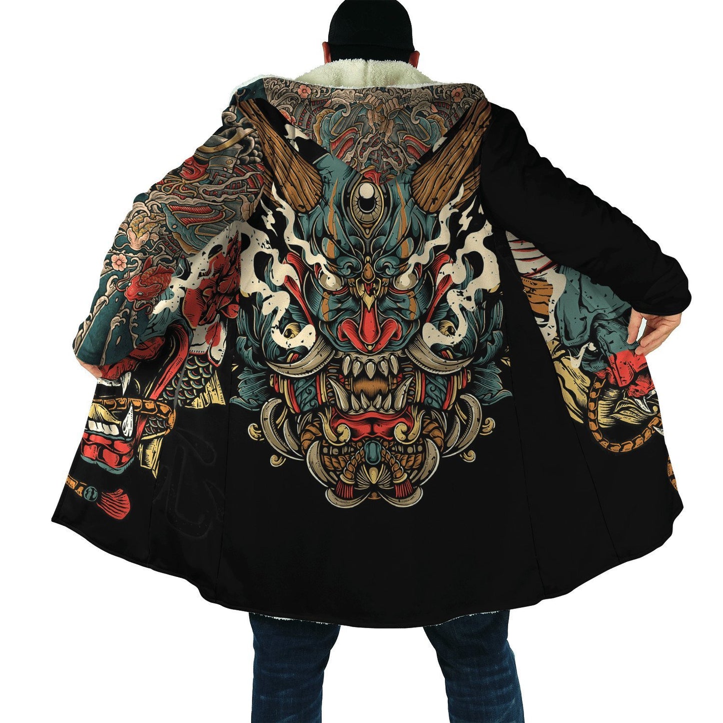 Irezumi Hooded Samurai Oni Cloak - Multiple Designs