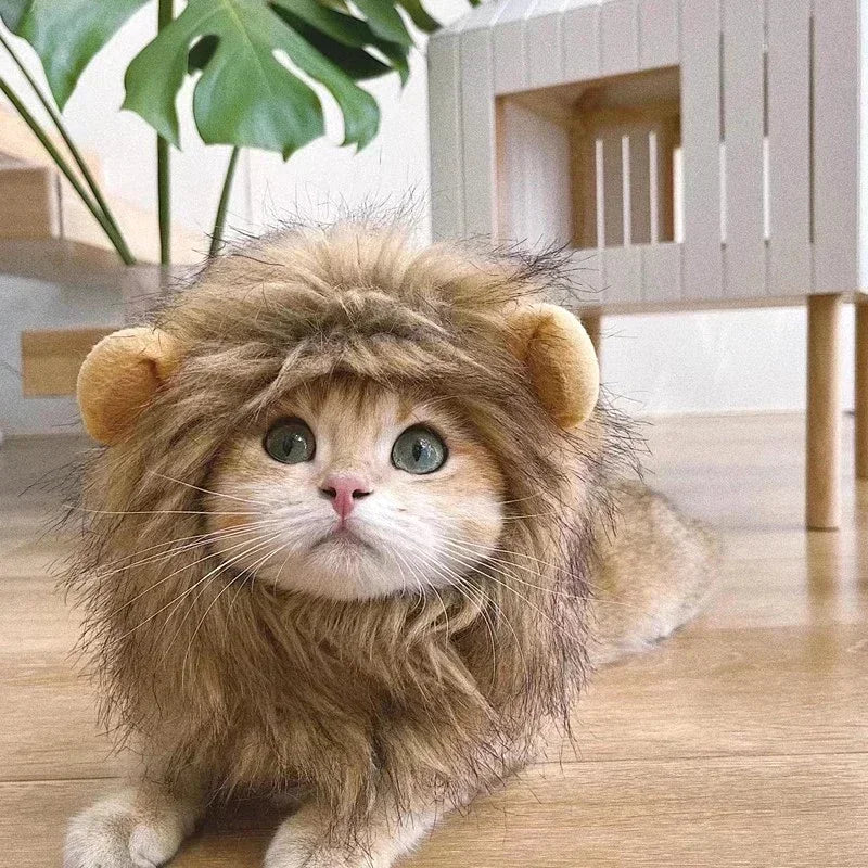 Pet Costume Lion Mane Wig for Cats and Dogs