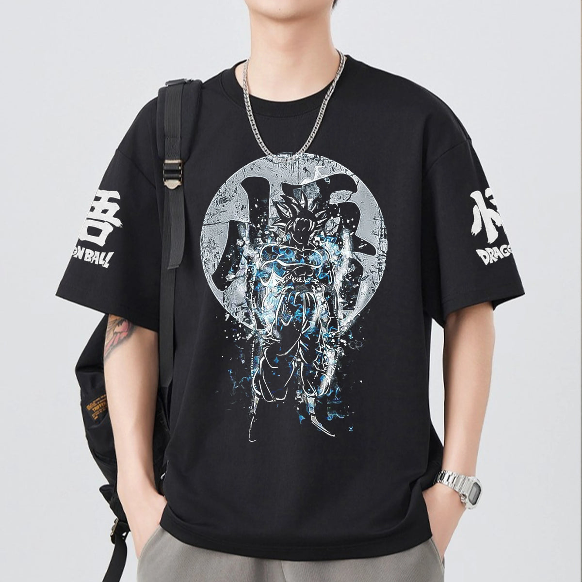 Dragon Z Saiyan Short Sleeve Crew neck Cotton T-Shirt - Vintage Saiyan Collection