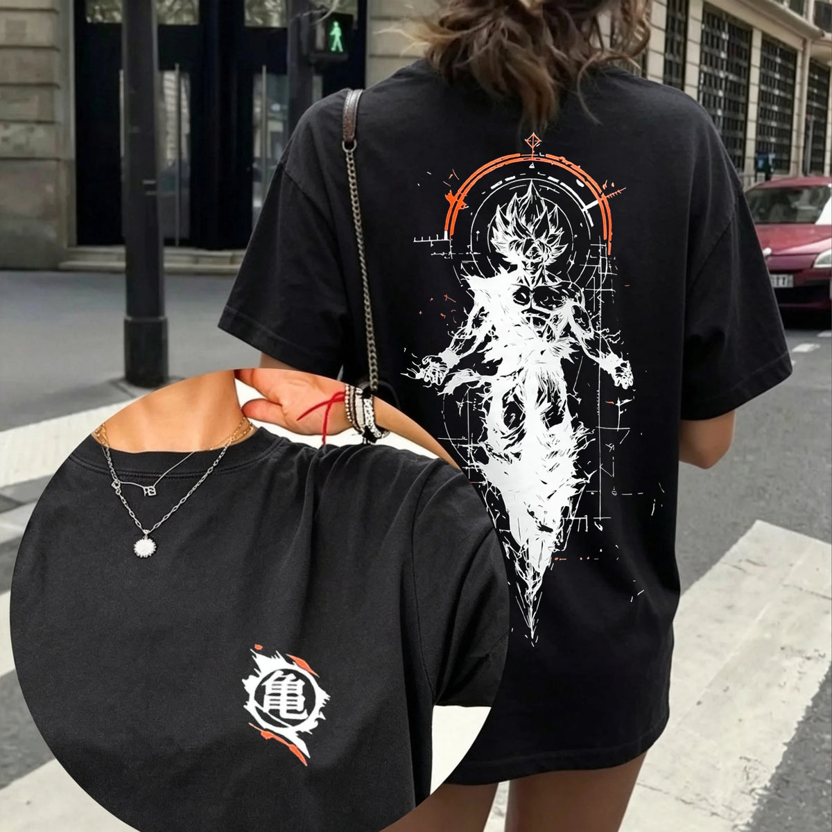Dragon Z Saiyan Short Sleeve Crew neck Cotton T-Shirt - Vintage Saiyan Collection
