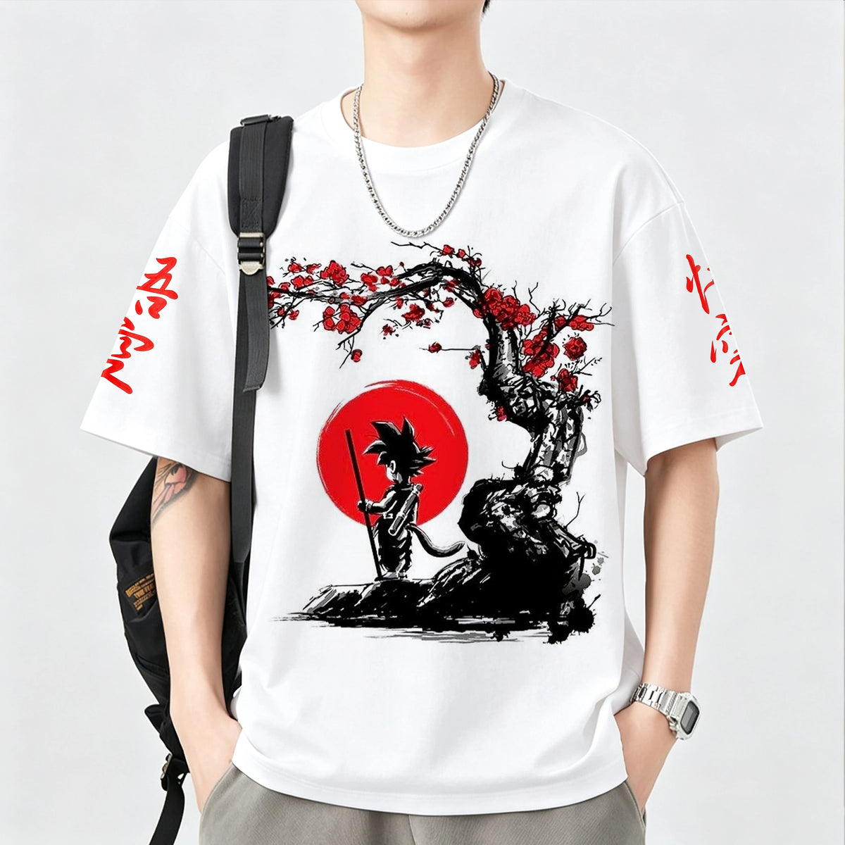 Dragon Z Saiyan Short Sleeve Crew neck Cotton T-Shirt - Vintage Saiyan Collection