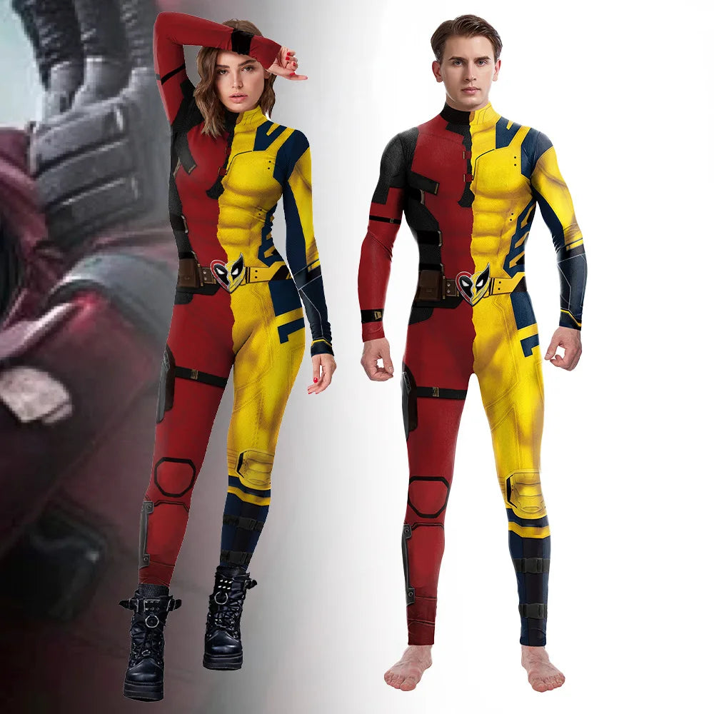 Deadpool Wolverine Cosplay Costume Jumpsuit