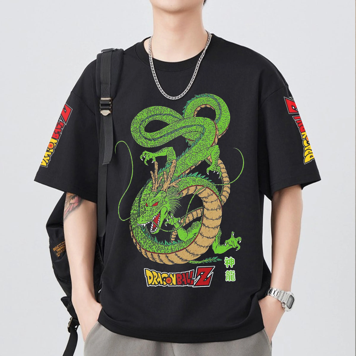 Dragon Z Saiyan Short Sleeve Crew neck Cotton T-Shirt - Vintage Saiyan Collection