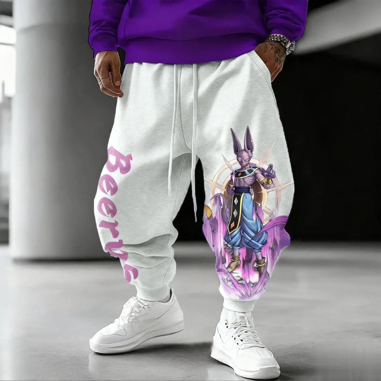 Dragon Master Beerus Anime Sweatpants - Joggers for Saiyans