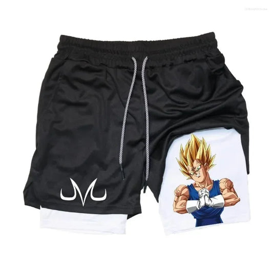 Majin Black and White Mesh Gym Shorts V2