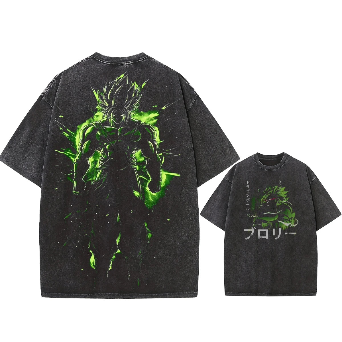 Dragon Vintage Anime Stone Washed T-Shirt Retro Distressed Loose Short Sleeve V2