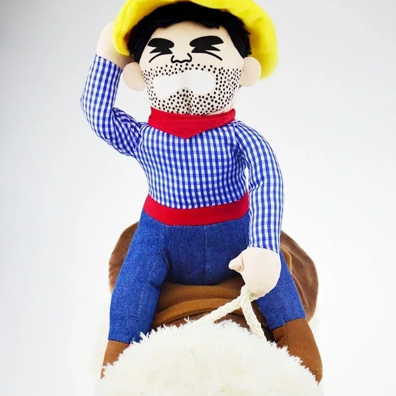 Dog Cowboy Rider Costume With Hat - Puppy Halloween Outfit