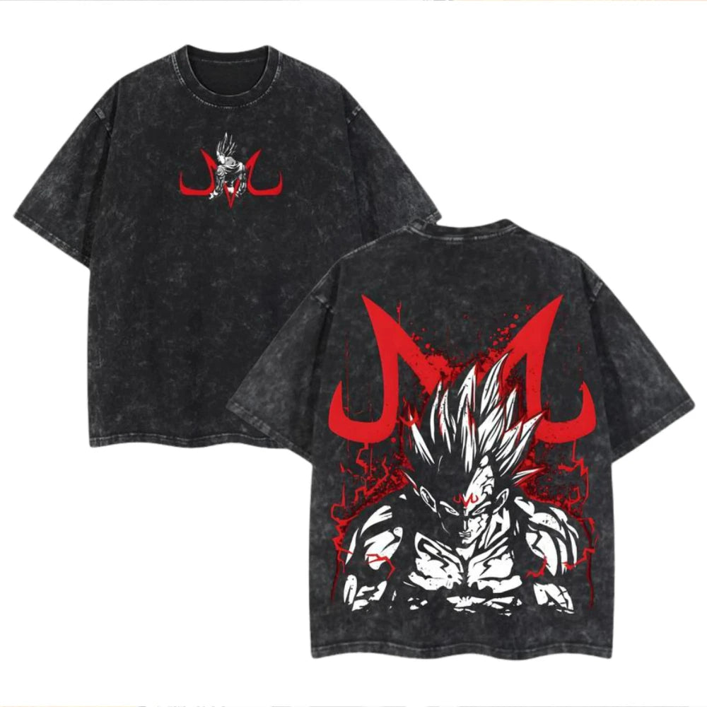 Dragon Vintage Anime Stone Washed T-Shirt Retro Distressed Loose Short Sleeve