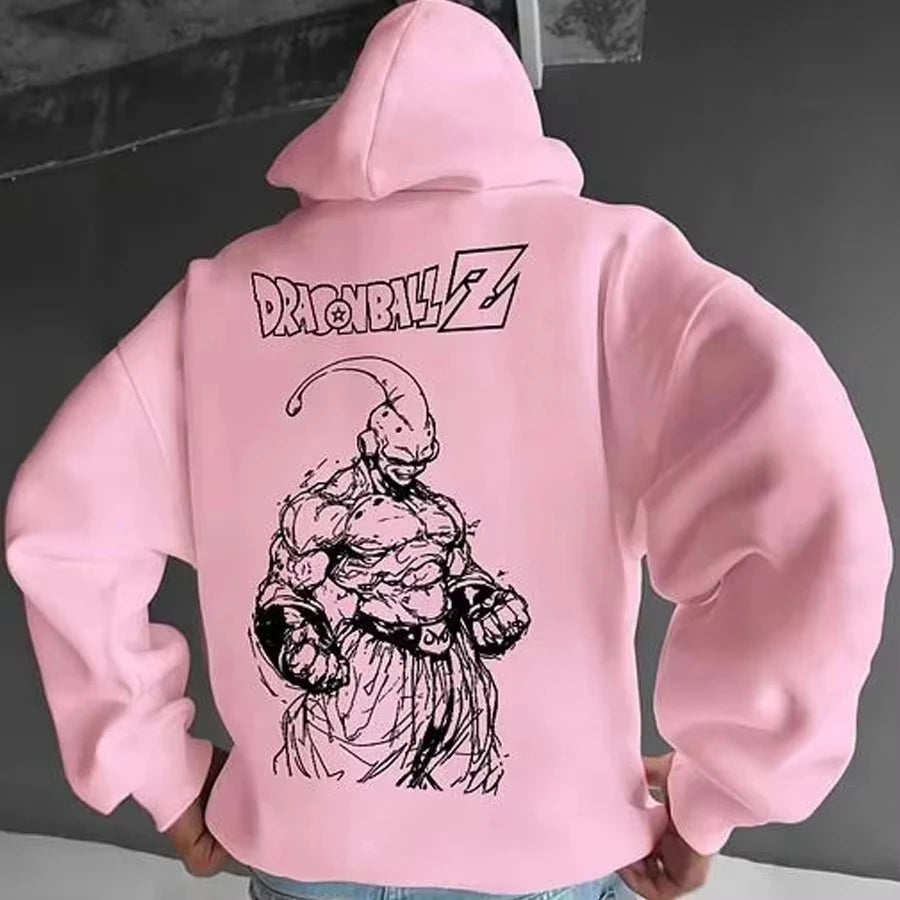 Majin Buu Graphic Hoodies Fleece - Oversized Dragon Z Hoodie