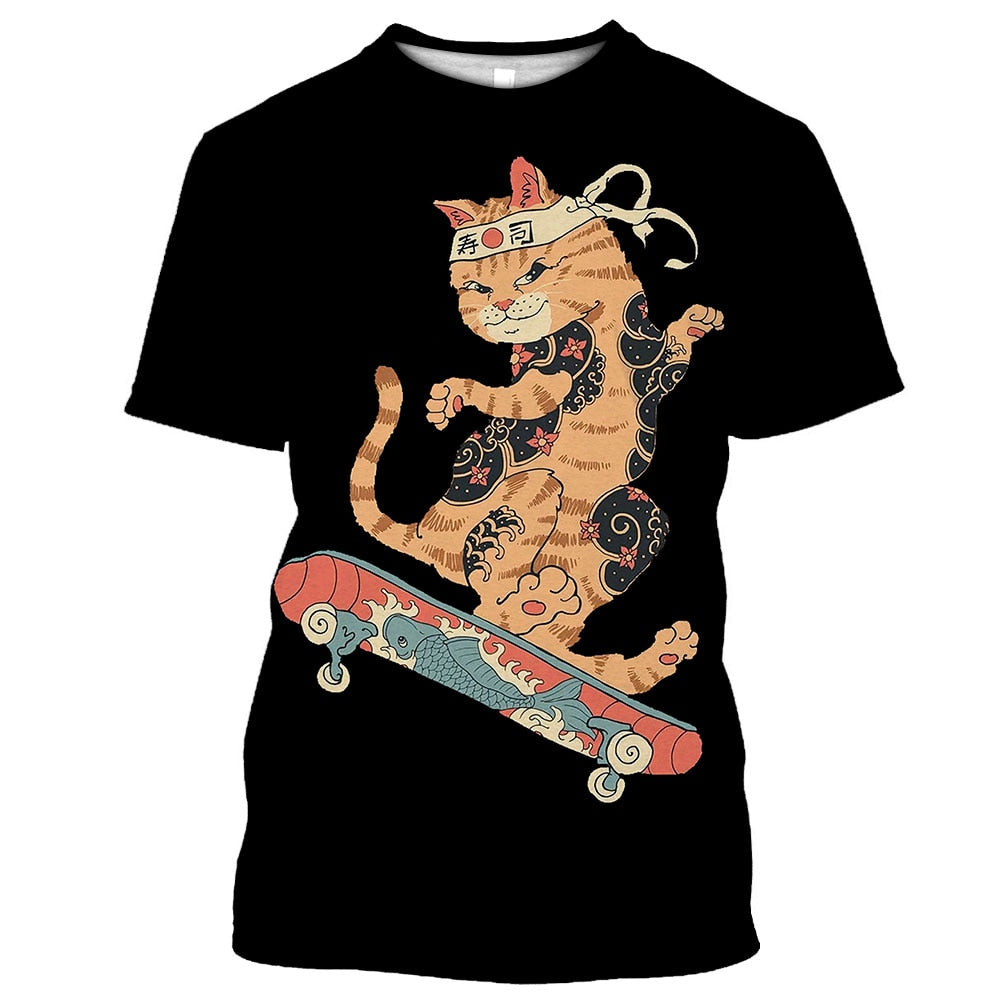 Samurai Dog Cat and More Japanese Irezumi Style T Shirts