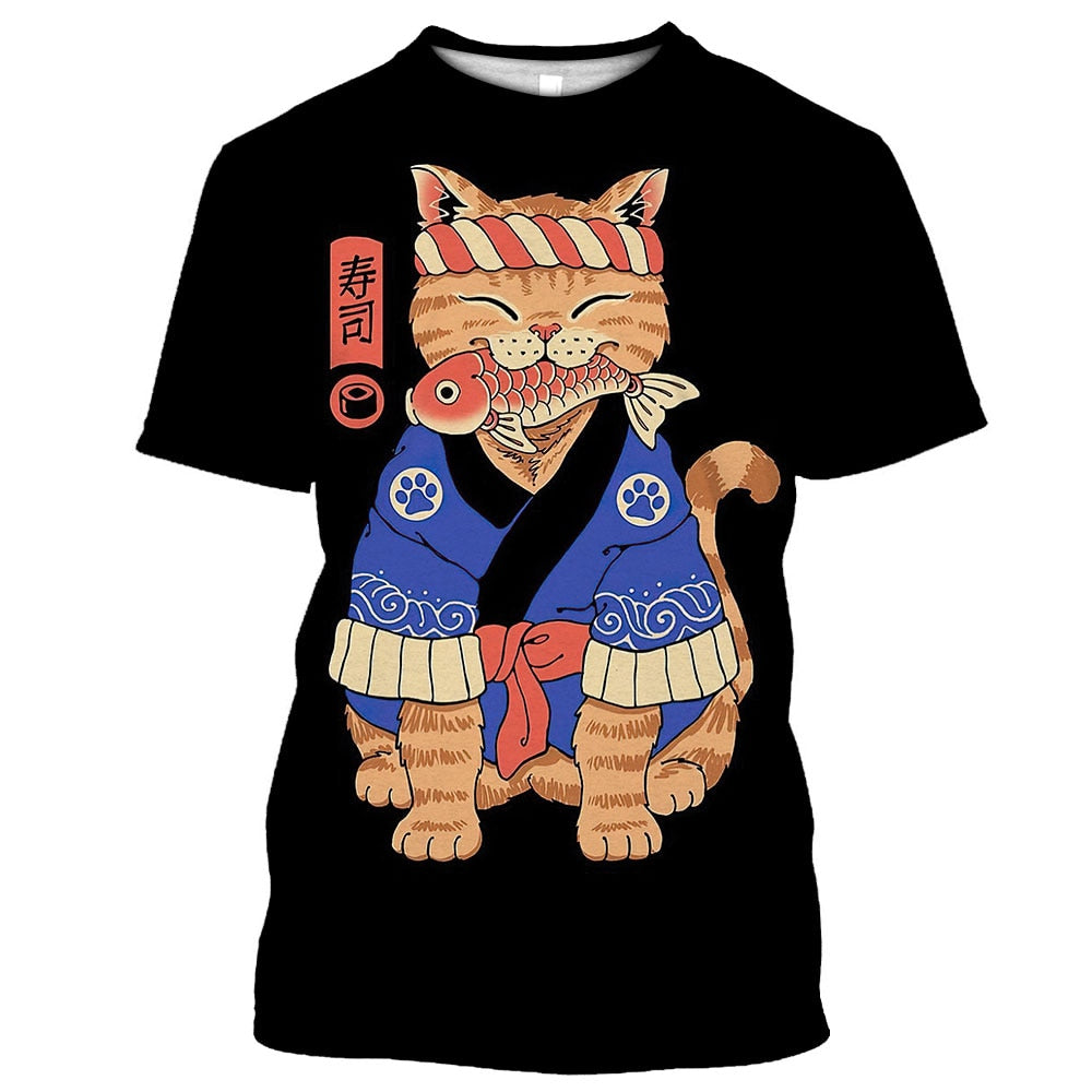 Samurai Dog Cat and More Japanese Irezumi Style T Shirts