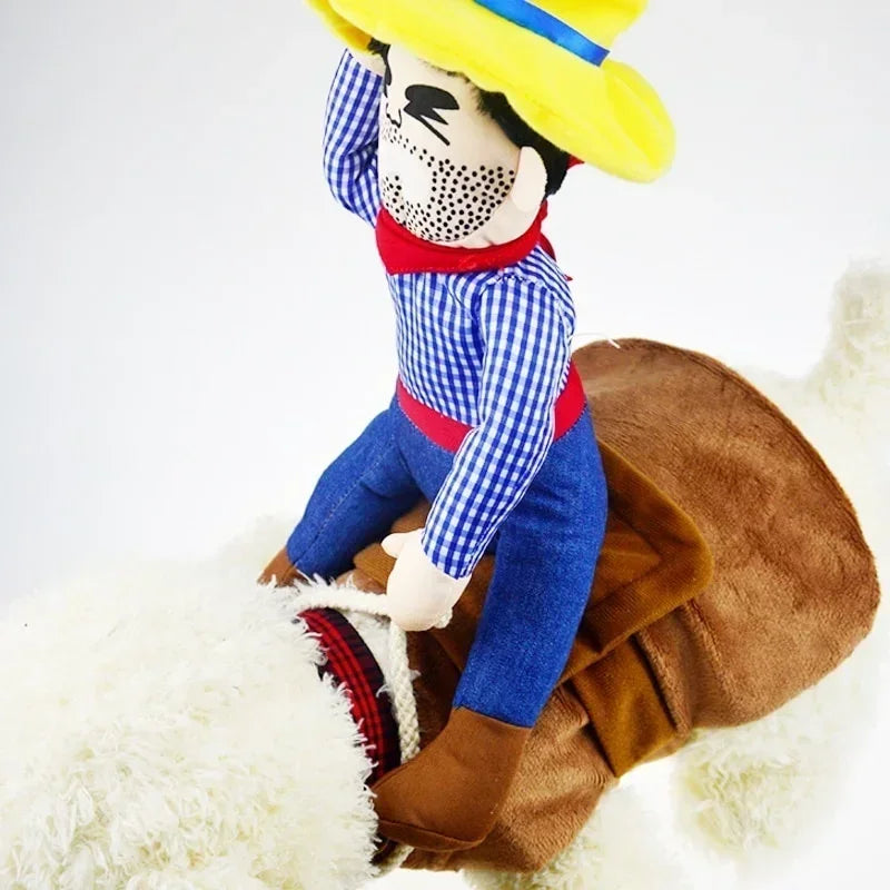 Dog Cowboy Rider Costume With Hat - Puppy Halloween Outfit