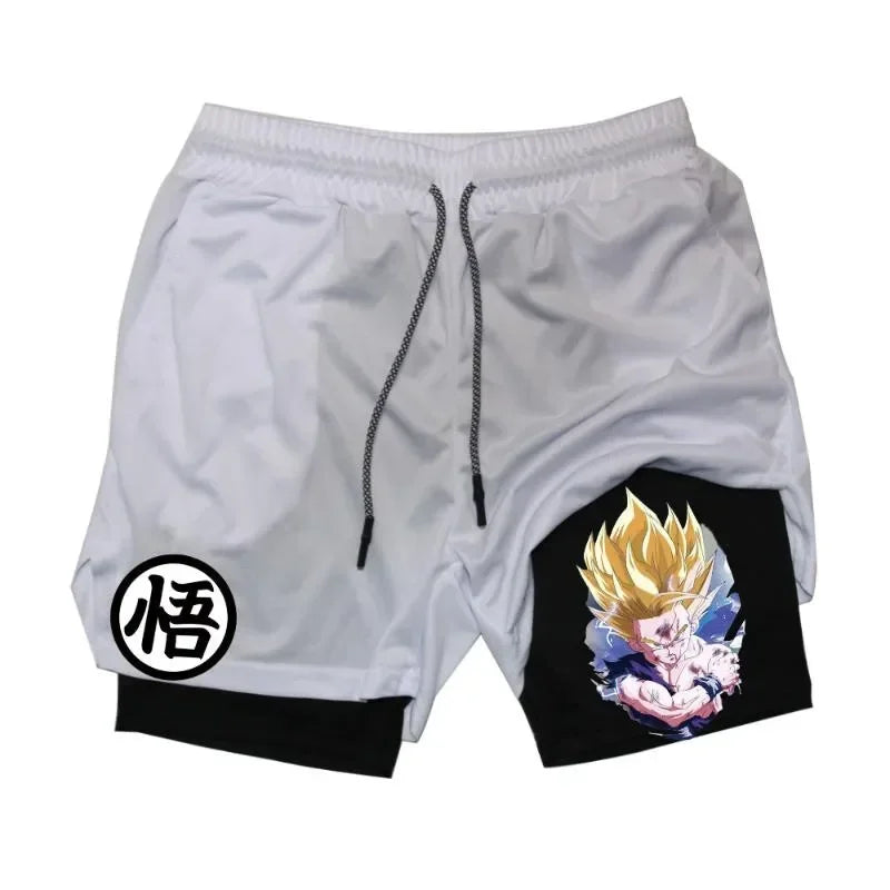 Dragon Warrior Gray and Black Mesh Gym Shorts