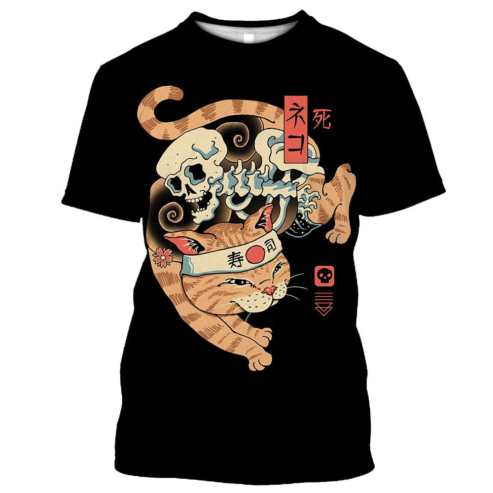 Samurai Dog Cat and More Japanese Irezumi Style T Shirts