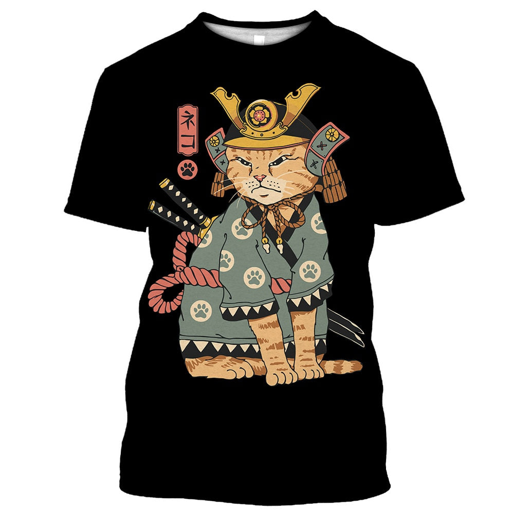 Samurai Dog Cat and More Japanese Irezumi Style T Shirts