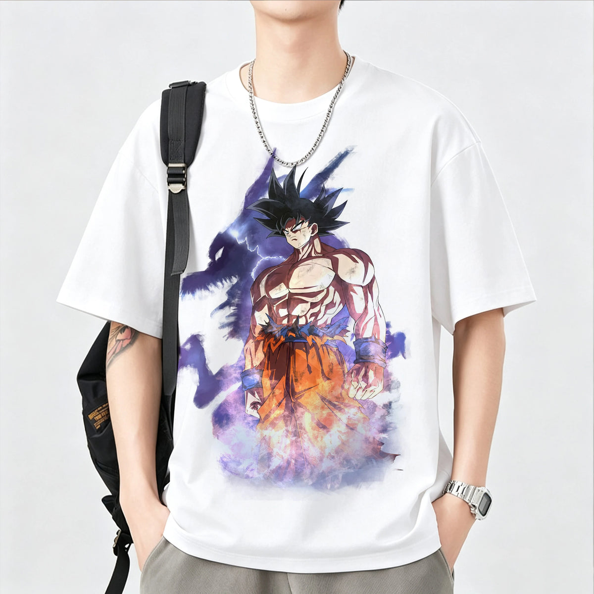 Dragon Z Saiyan Short Sleeve Crew neck Cotton T-Shirt - Vintage Saiyan Collection