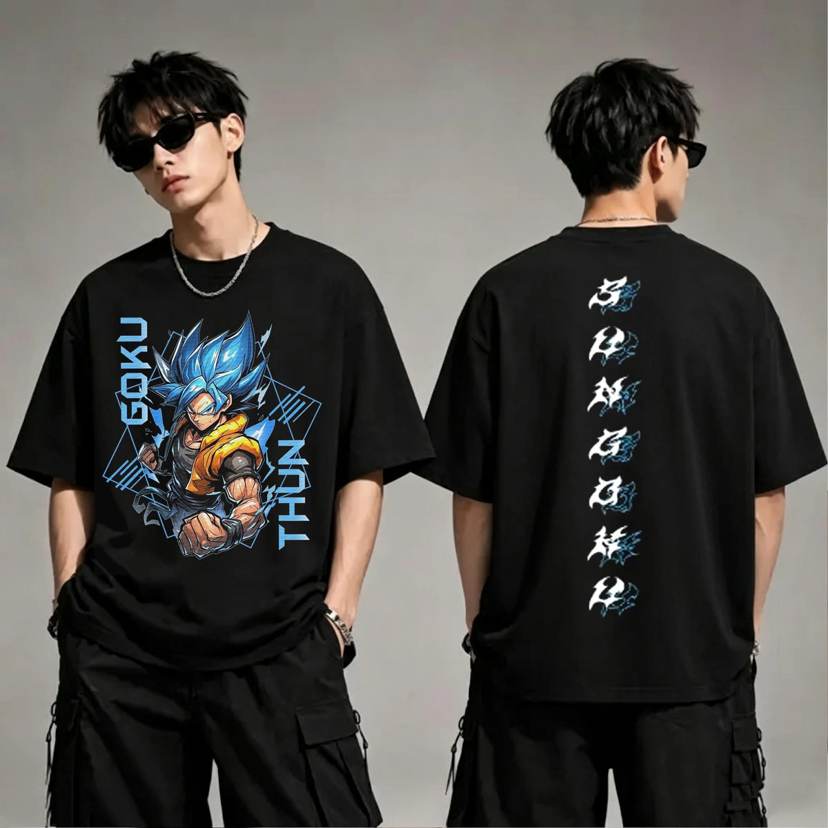 Dragon Z Saiyan Short Sleeve Crew neck Cotton T-Shirt - Vintage Saiyan Collection