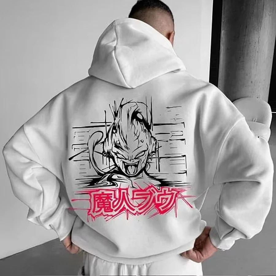 Majin Buu Graphic Hoodies Fleece - Oversized Dragon Z Hoodie