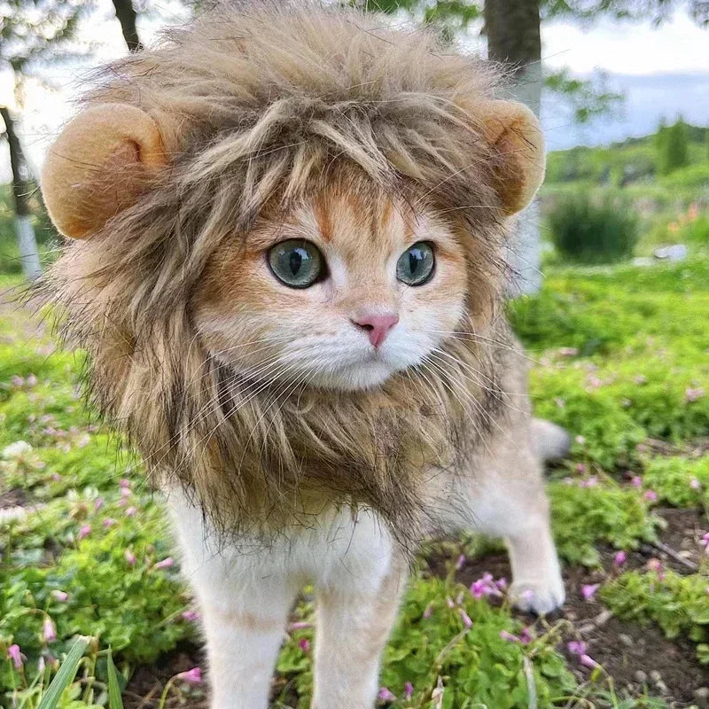 Pet Costume Lion Mane Wig for Cats and Dogs