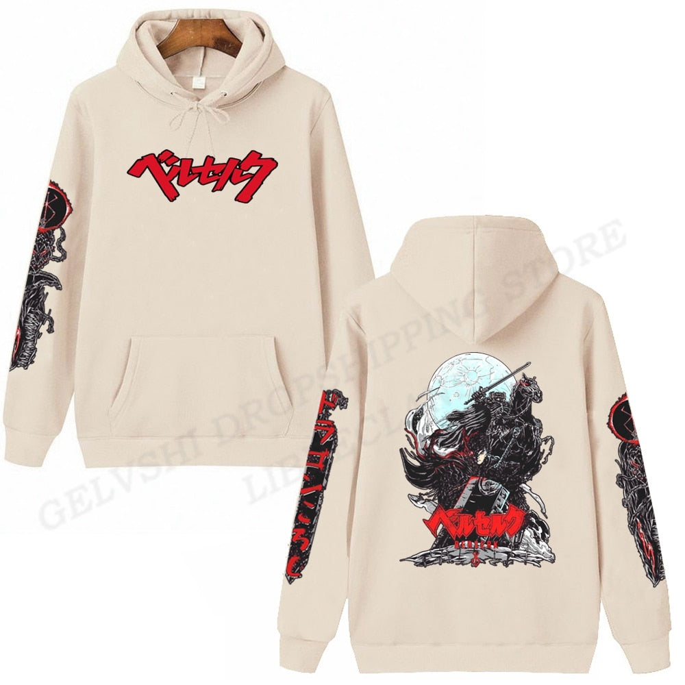 Berserk Logo Hoodie Men Fashion Coat Japanese Anime Hoodies Kids Hip Hop Hoodie Women Sweatshirt Coat Boy Pullover Mens Clothing