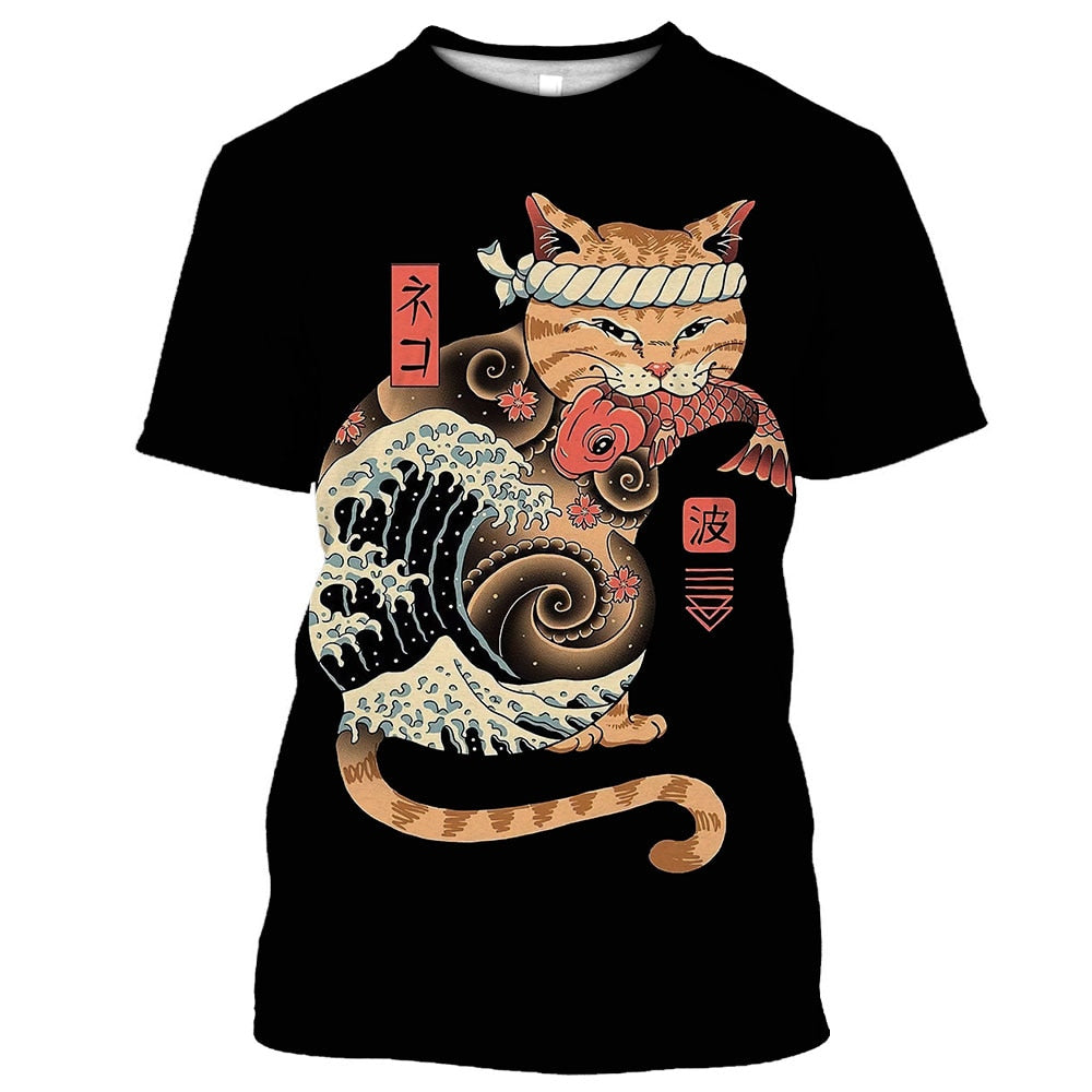 Samurai Dog Cat and More Japanese Irezumi Style T Shirts