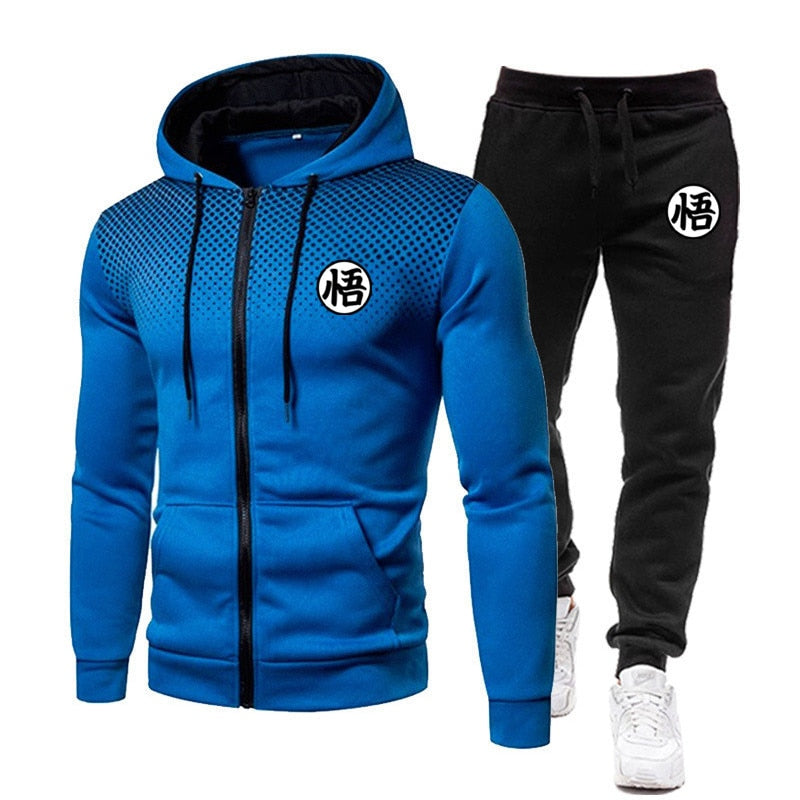 Dragon Master Gradient Zip Up Hoodie Tracksuit Joggers Workout Sweatpants