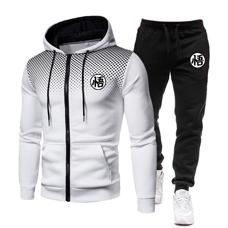 Dragon Master Gradient Zip Up Hoodie Tracksuit Joggers Workout Sweatpants