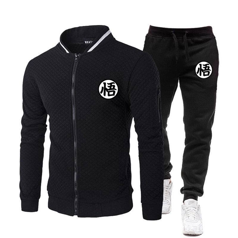 Dragon Master Casual Jogging Tracksuit Zipper Hoodie and Sweatpants Pants Workout Sportswear