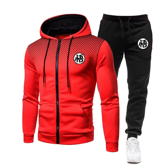 Dragon Master Gradient Zip Up Hoodie Tracksuit Joggers Workout Sweatpants