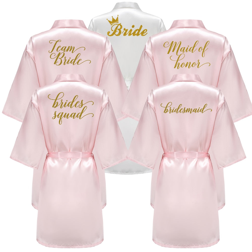 Silk Bridal Party Getting Ready Robes - Bride, Maid of Honor, Bridesmaid Robes