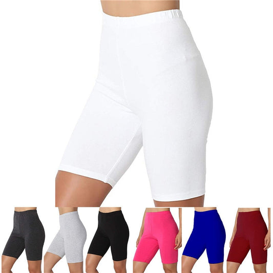 2022 Women Elastic Shorts Casual High Waist Tight Fitness Slim Skinny Bottoms Summer Solid Sexy White Black Shorts