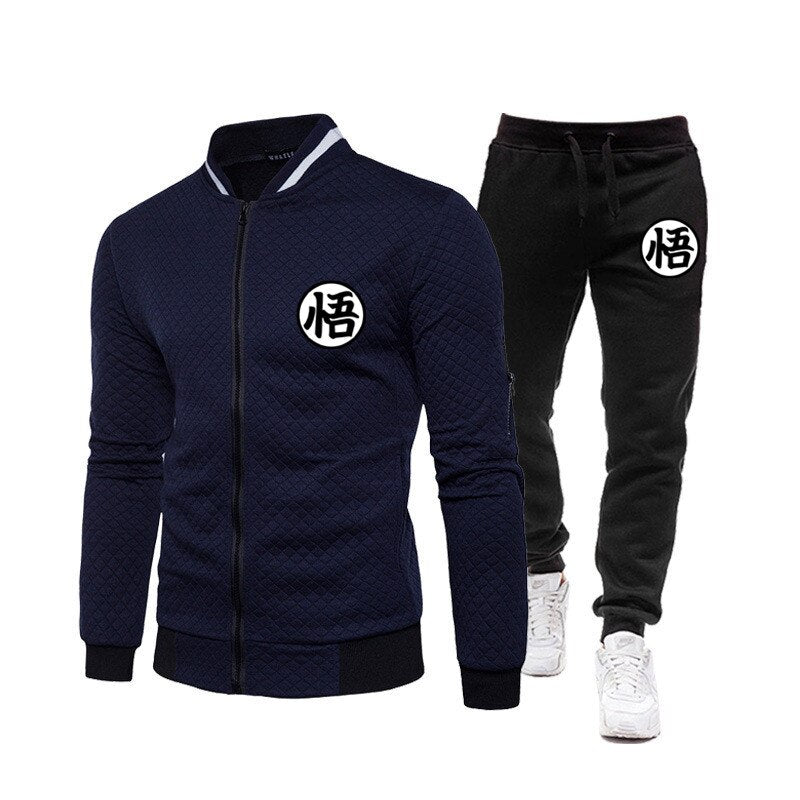 Dragon Master Casual Jogging Tracksuit Zipper Hoodie and Sweatpants Pants Workout Sportswear