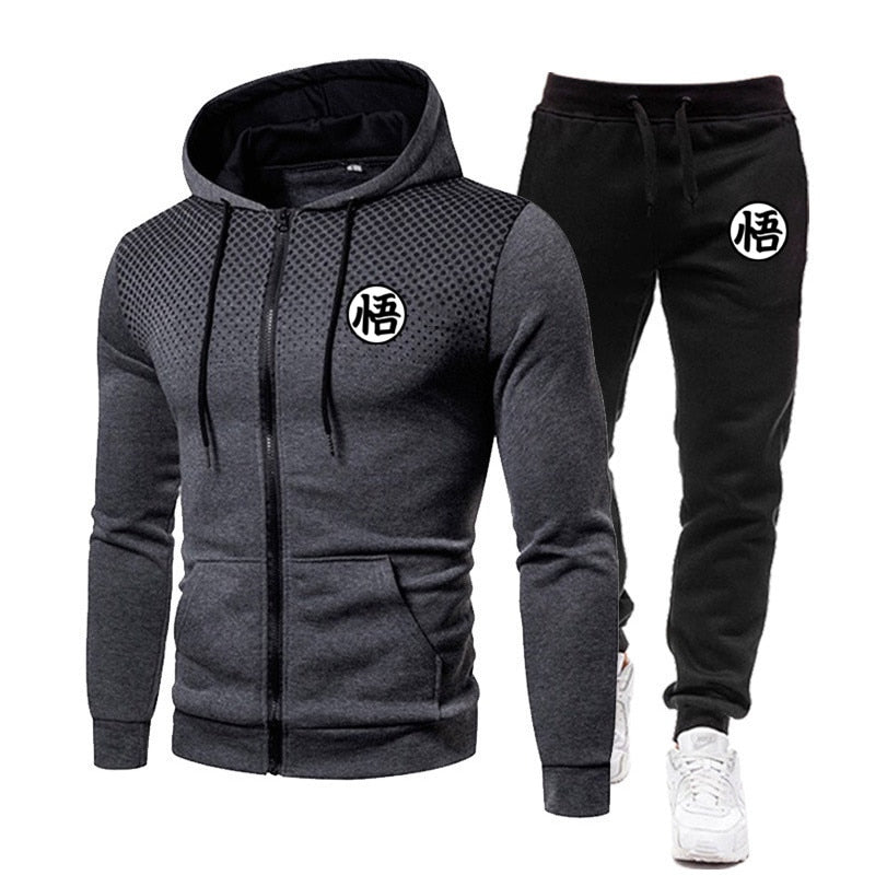 Dragon Master Gradient Zip Up Hoodie Tracksuit Joggers Workout Sweatpants