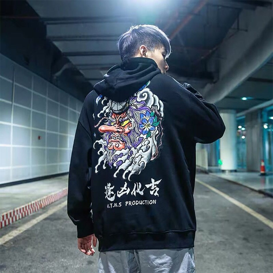 Samurai Demon Vintage Japanese Streetwear Hoodies