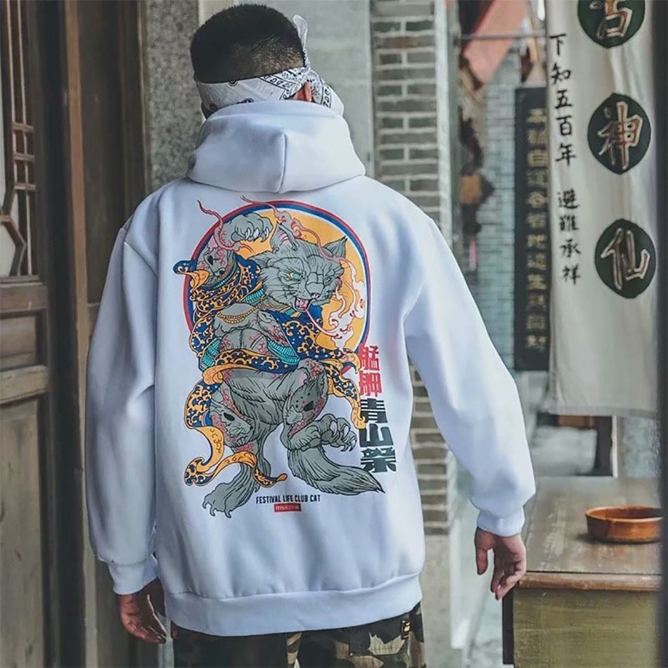 Samurai Demon Vintage Japanese Streetwear Hoodies