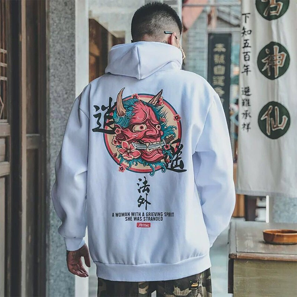 Samurai Demon Vintage Japanese Streetwear Hoodies