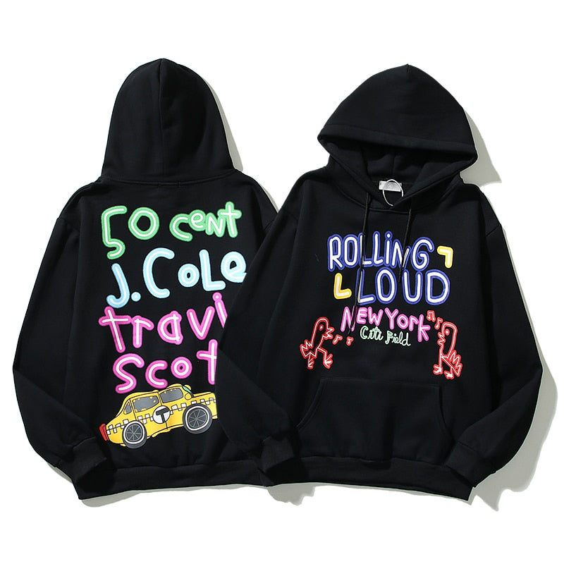 HIp Hop Cactus Jack Fragment Skull Print Zip Up Hoodies Harajuku Casual Sweatshirts