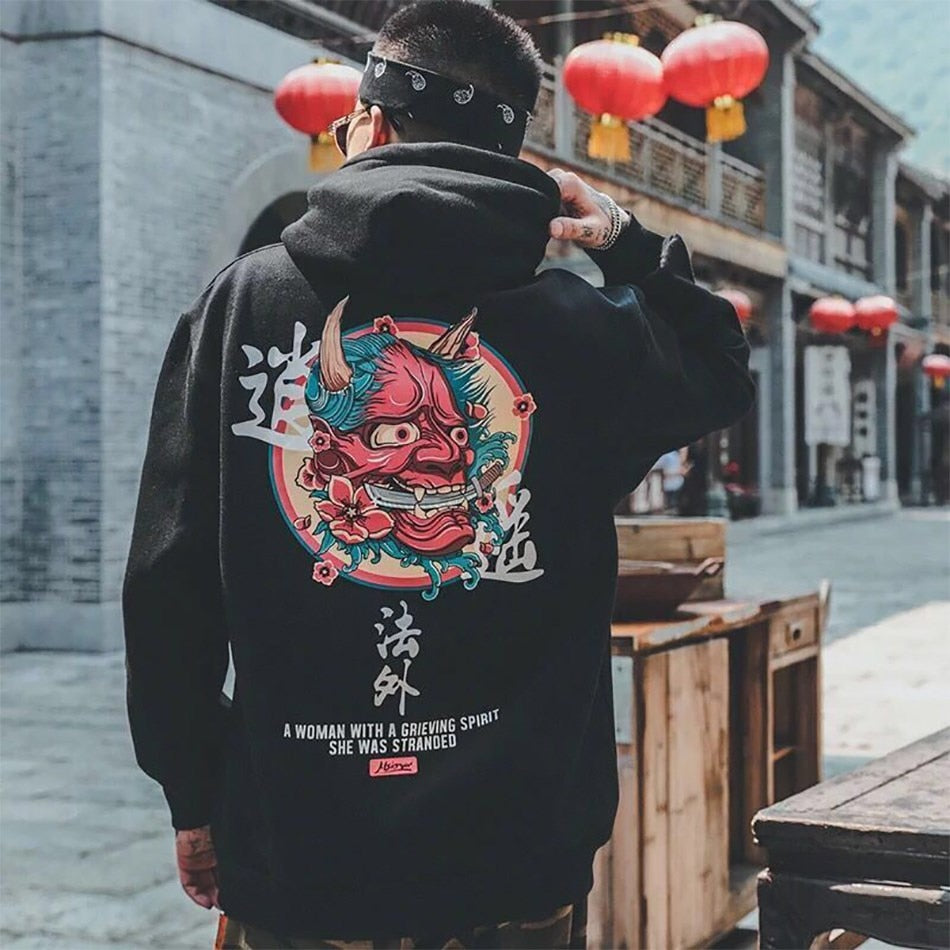 Samurai Demon Vintage Japanese Streetwear Hoodies