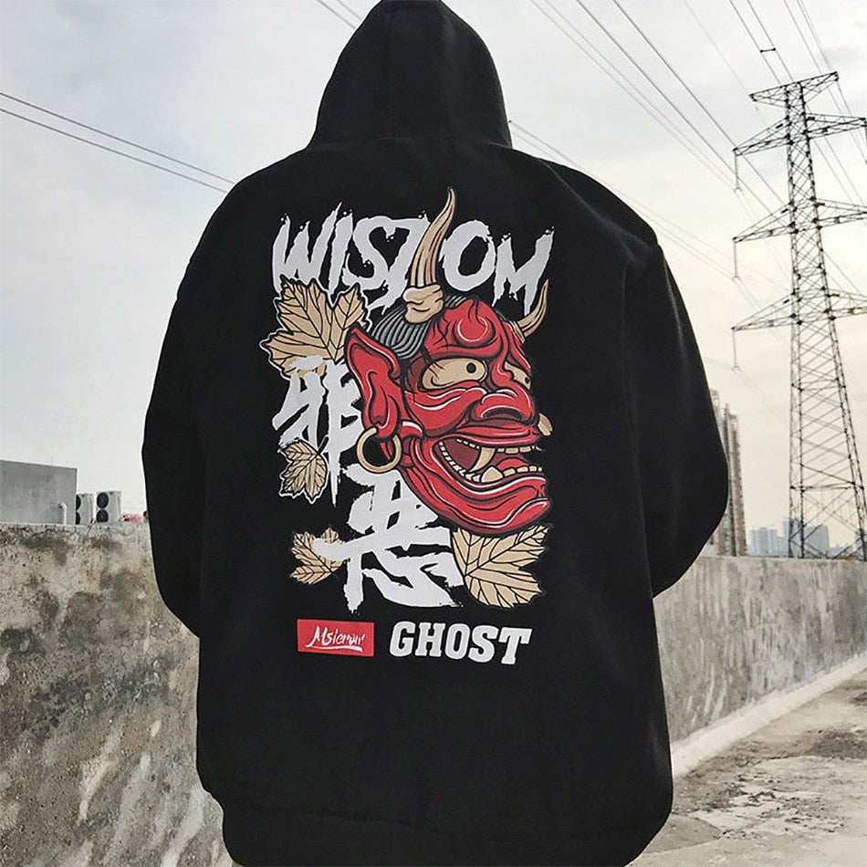 Samurai Demon Vintage Japanese Streetwear Hoodies