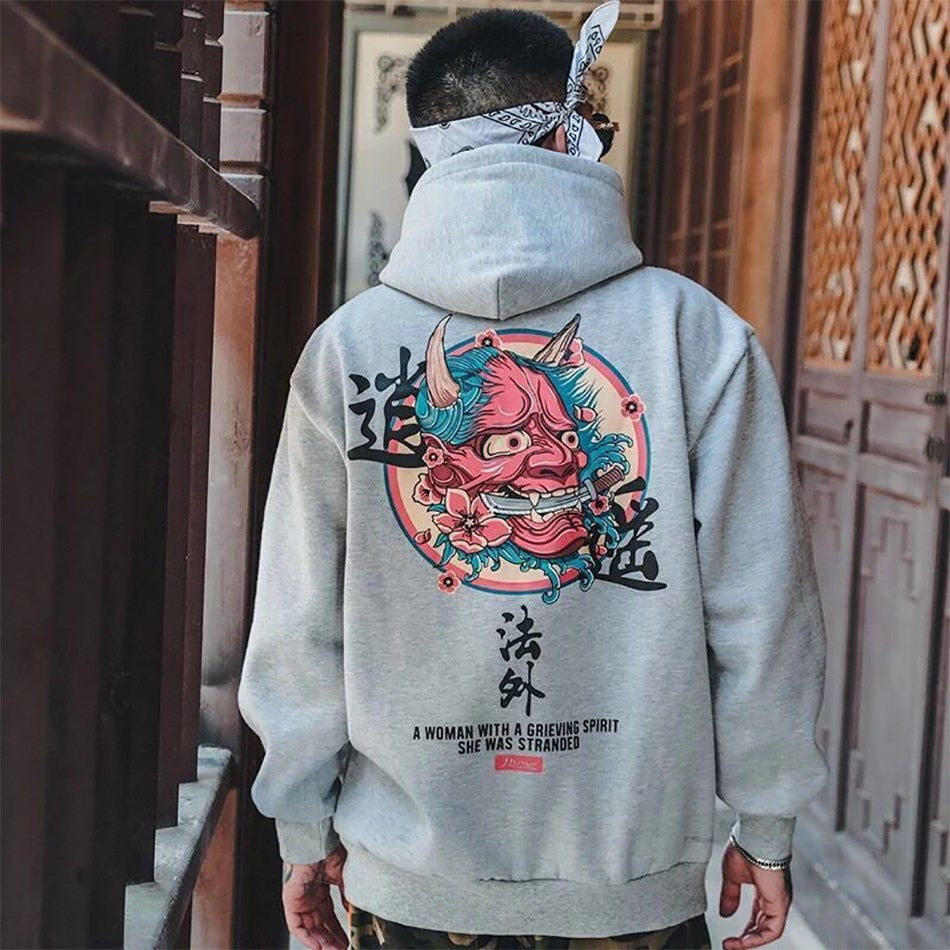 Samurai Demon Vintage Japanese Streetwear Hoodies