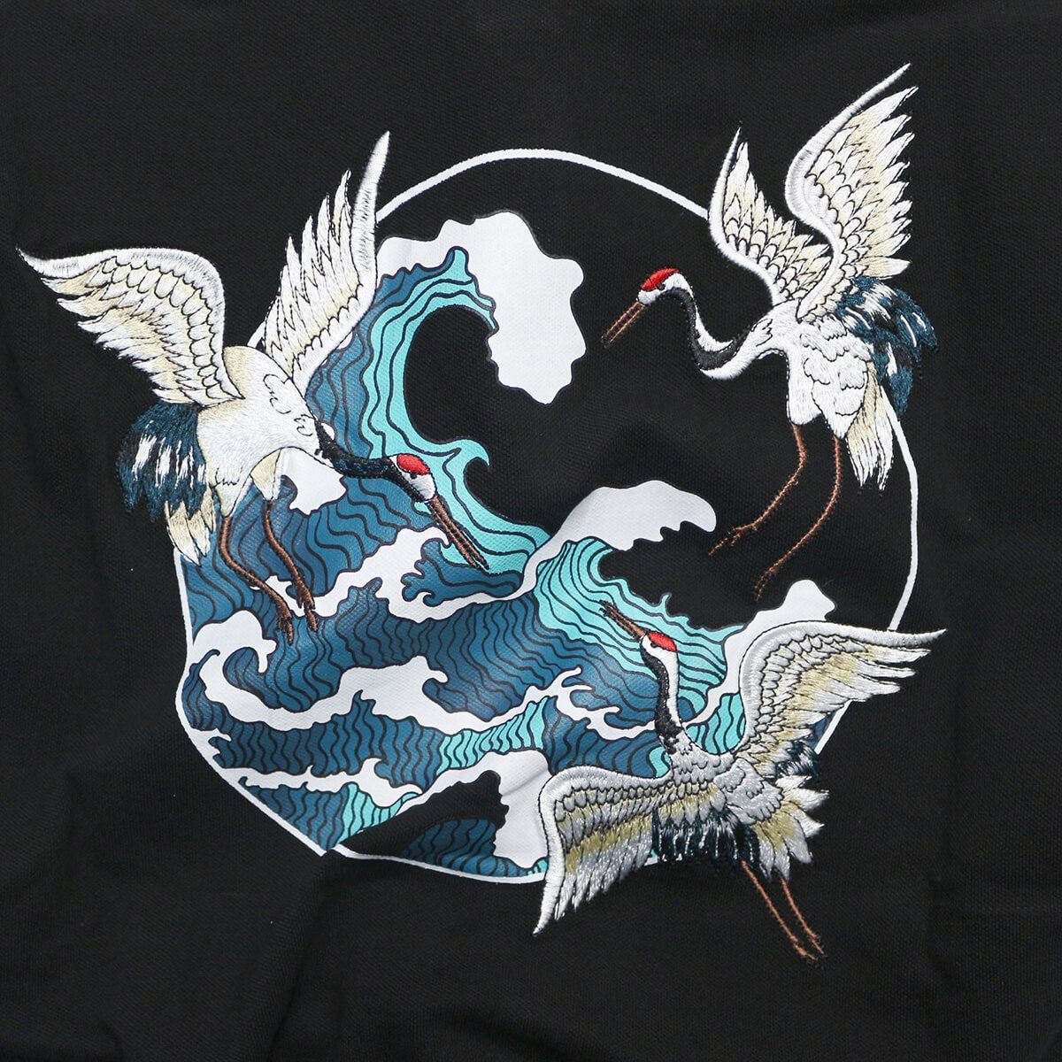 Cranes Embroidery Polo Shirt