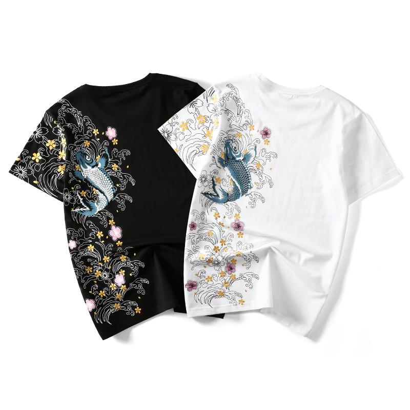 Floral Koi Carp Sukajan T-shirt