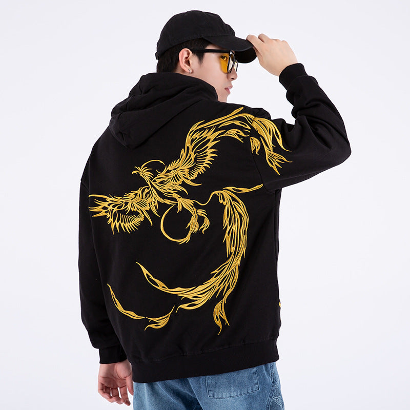 Golden Phoenix Embroidered Hoodie