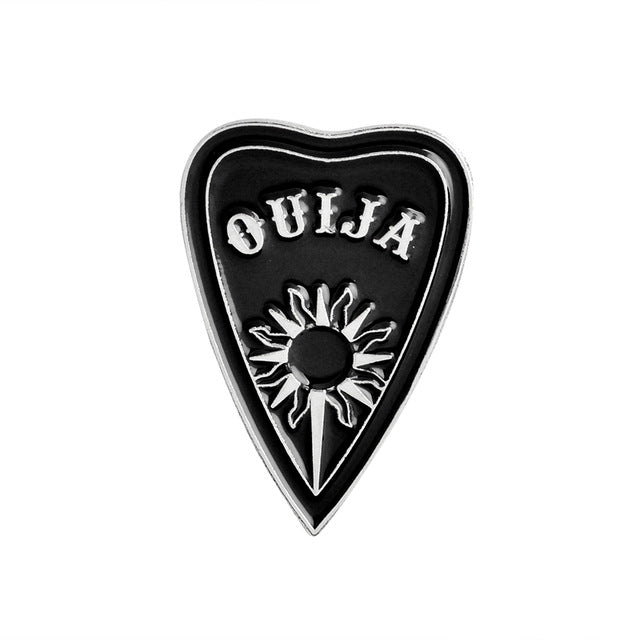 Halloween Party Accessories Punk Dark Black Ouija Moon dagger heart crystal ball spells witches coffin Enamel lapel pin Badge