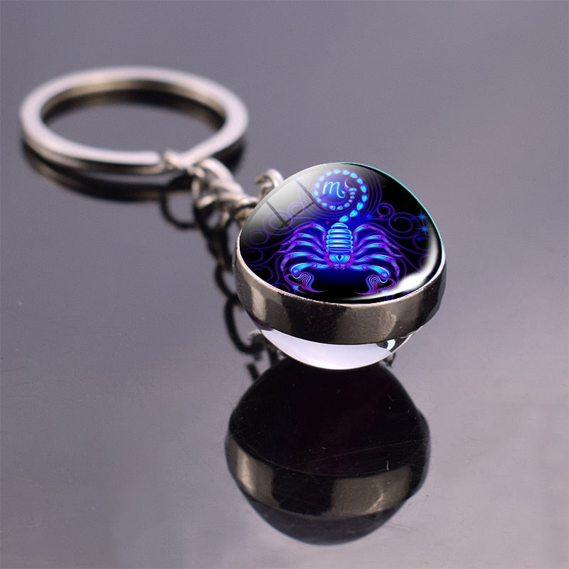 Zodiac Sign Constellation Sphere Keychain