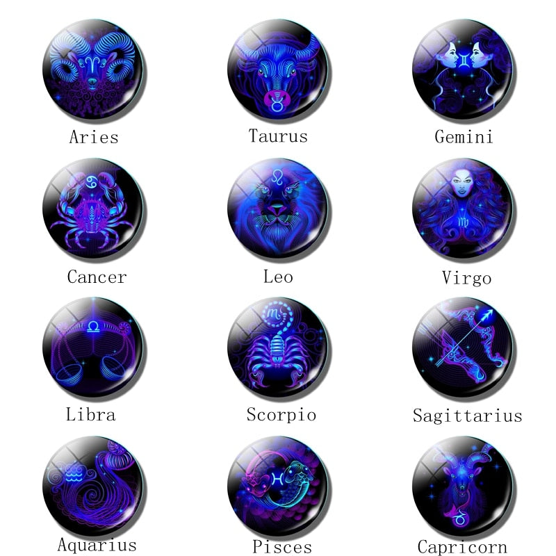 Zodiac Sign Constellation Sphere Keychain